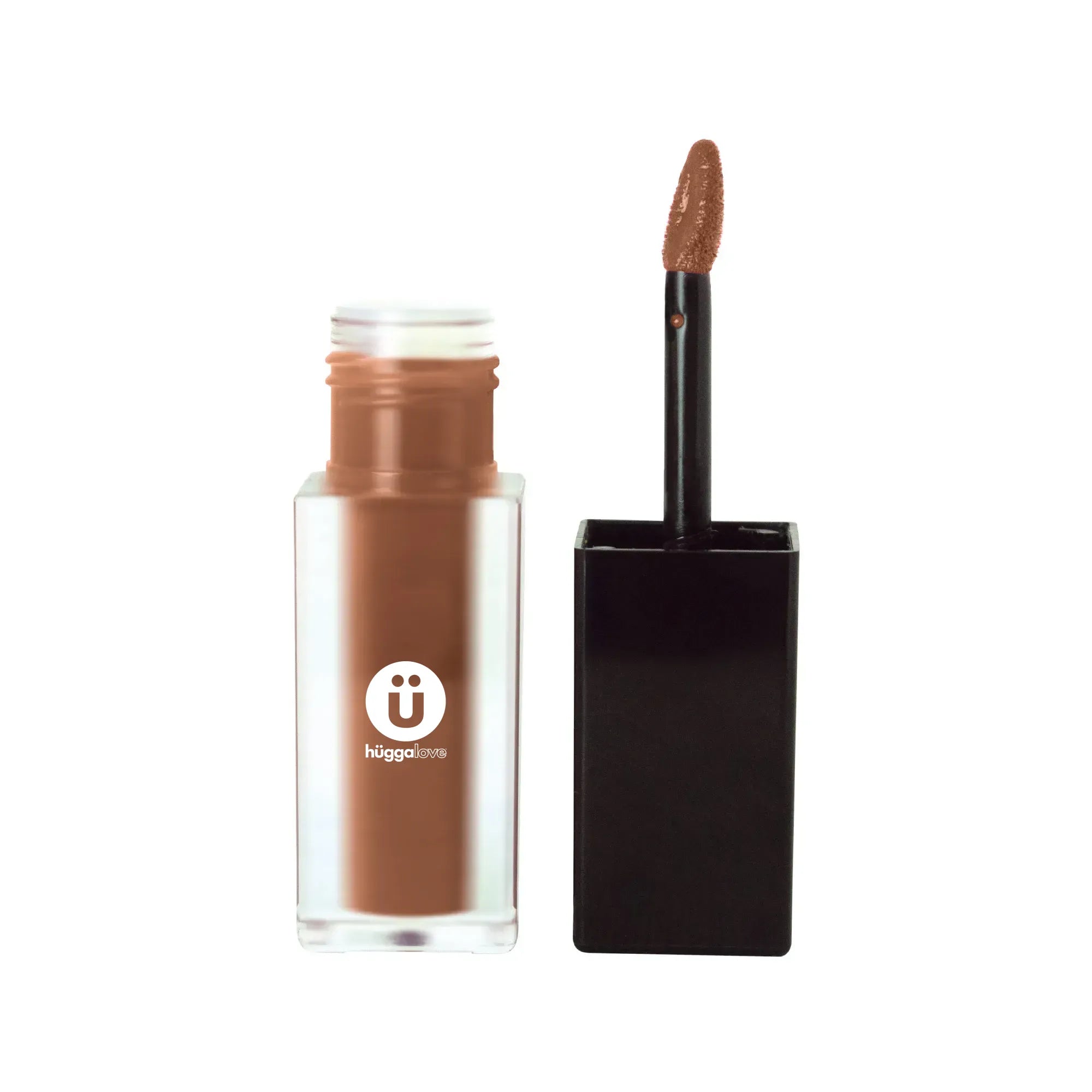 Matte Lip Stain in Taupe with a sleek applicator, showcasing its velvety texture and rich color.