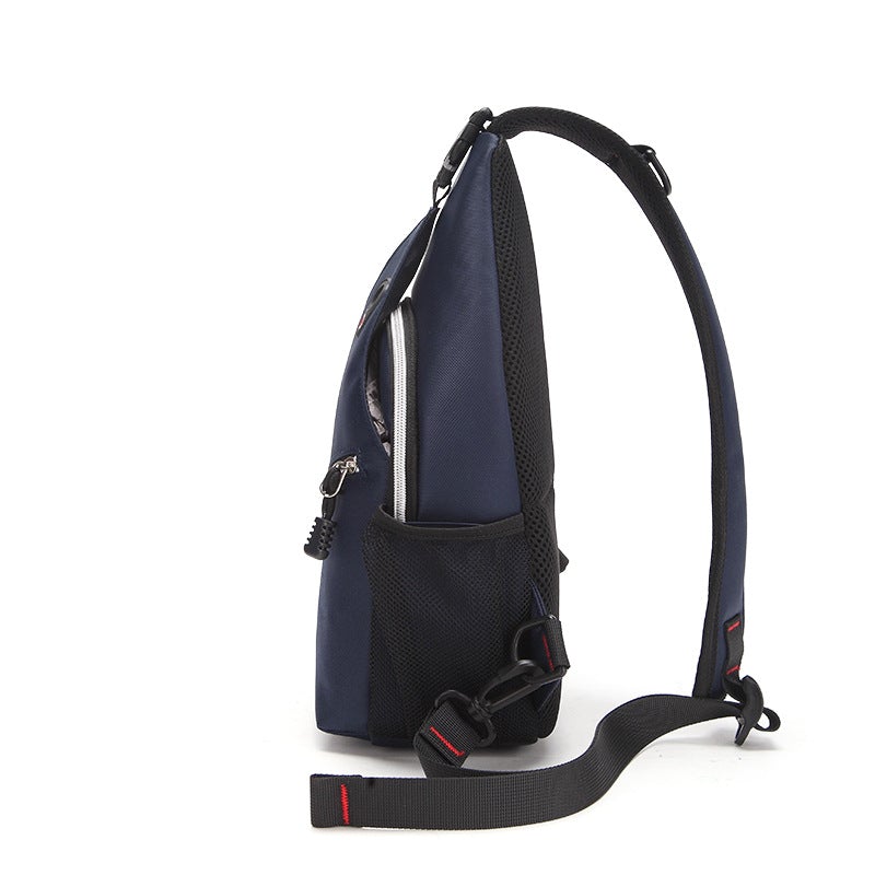 Men's Multifunctional Oxford Cloth Crossbody Bag in a stylish square design, featuring multiple pockets and a secure zipper opening.