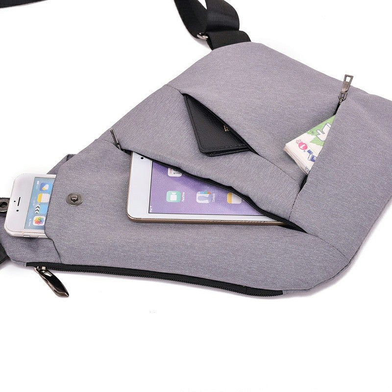 Men's Multifunctional Tactical Shoulder Bag made of durable Oxford fabric, featuring adjustable strap and multiple compartments.