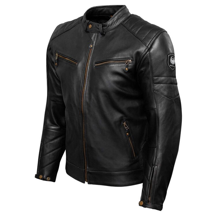 Merlin Chase Jacket showcasing premium cowhide leather, CE Level 2 armor, and stylish design with contrasting sleeves.