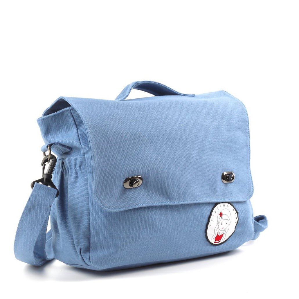 Stylish messenger cross body bag made of durable canvas, featuring an adjustable shoulder strap and a top carry handle.