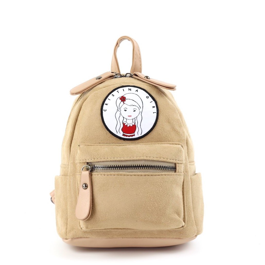 Micro Backpack in Faux Suede Leather with adjustable straps and zipped pockets, available in four colors.