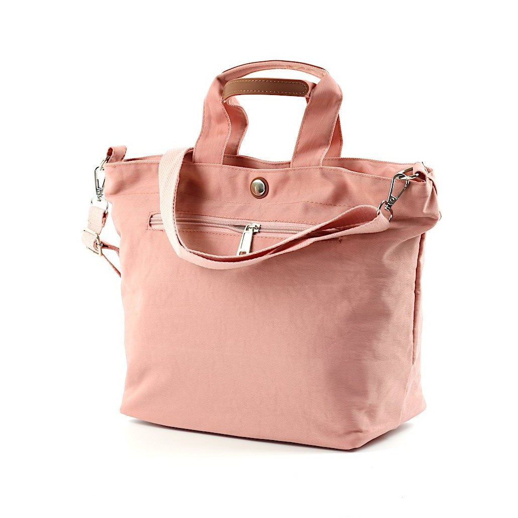 Mini Grab Bag in six vibrant colours, showcasing its soft nylon material and versatile design.