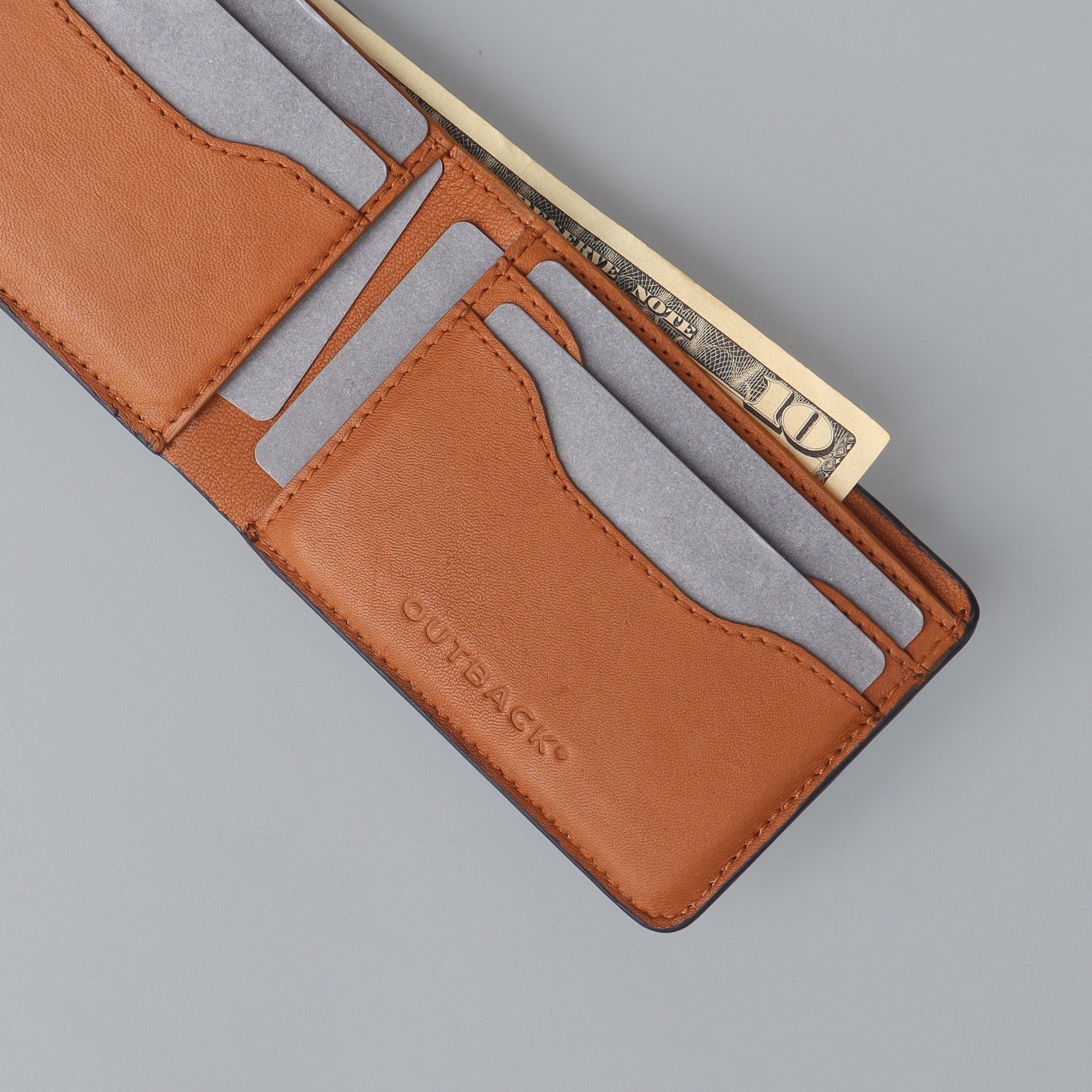 A sleek Minimal Wallet made of premium genuine leather, featuring multiple pockets for cards and cash, displayed on a neutral background.