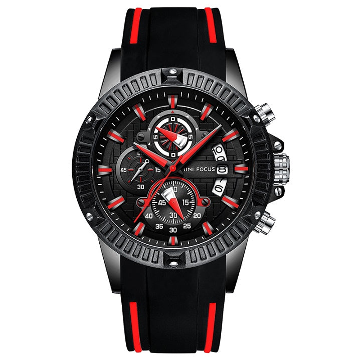 Multifunction Decoration Quartz Watch featuring a luminous display, calendar function, and stylish silicone strap.