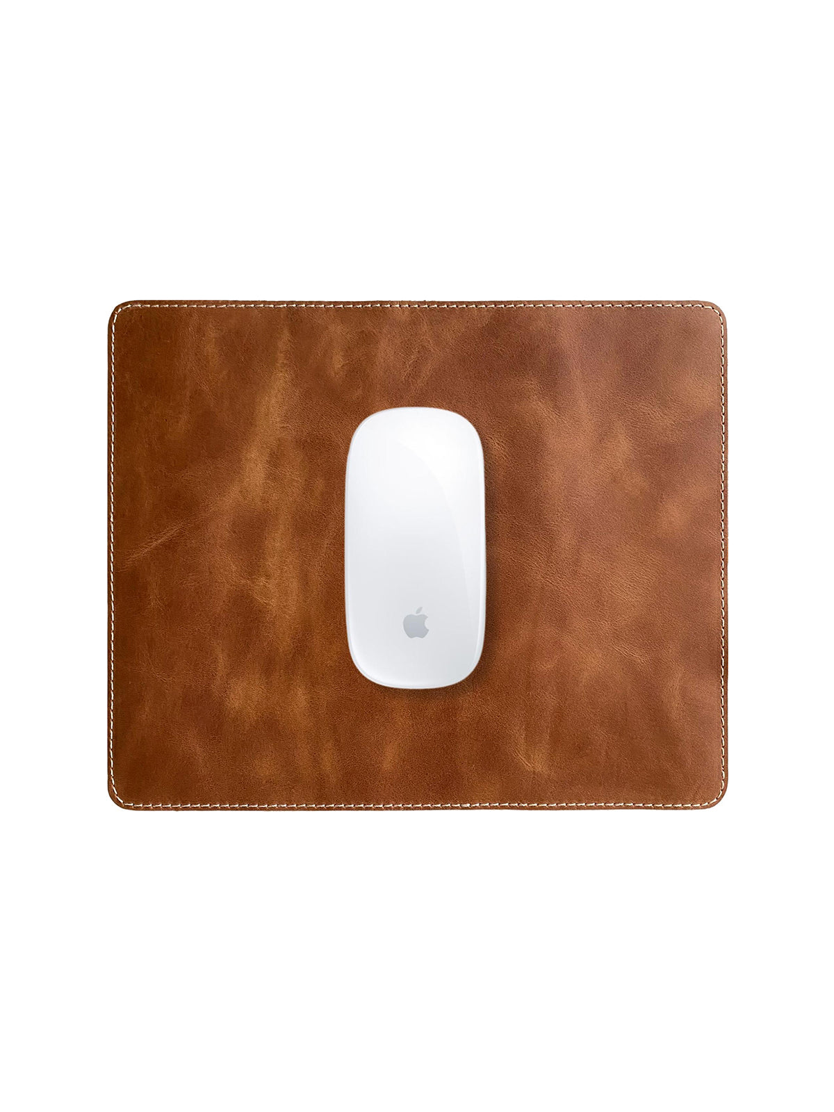 Navada Genuine Leather Luxury Mouse Pad with a smooth surface and suede bottom, elegantly designed for a stylish workspace.
