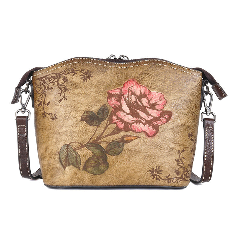 One Shoulder PU Leather Women's Messenger Bag in retro style, featuring a durable PU leather exterior and adjustable strap.