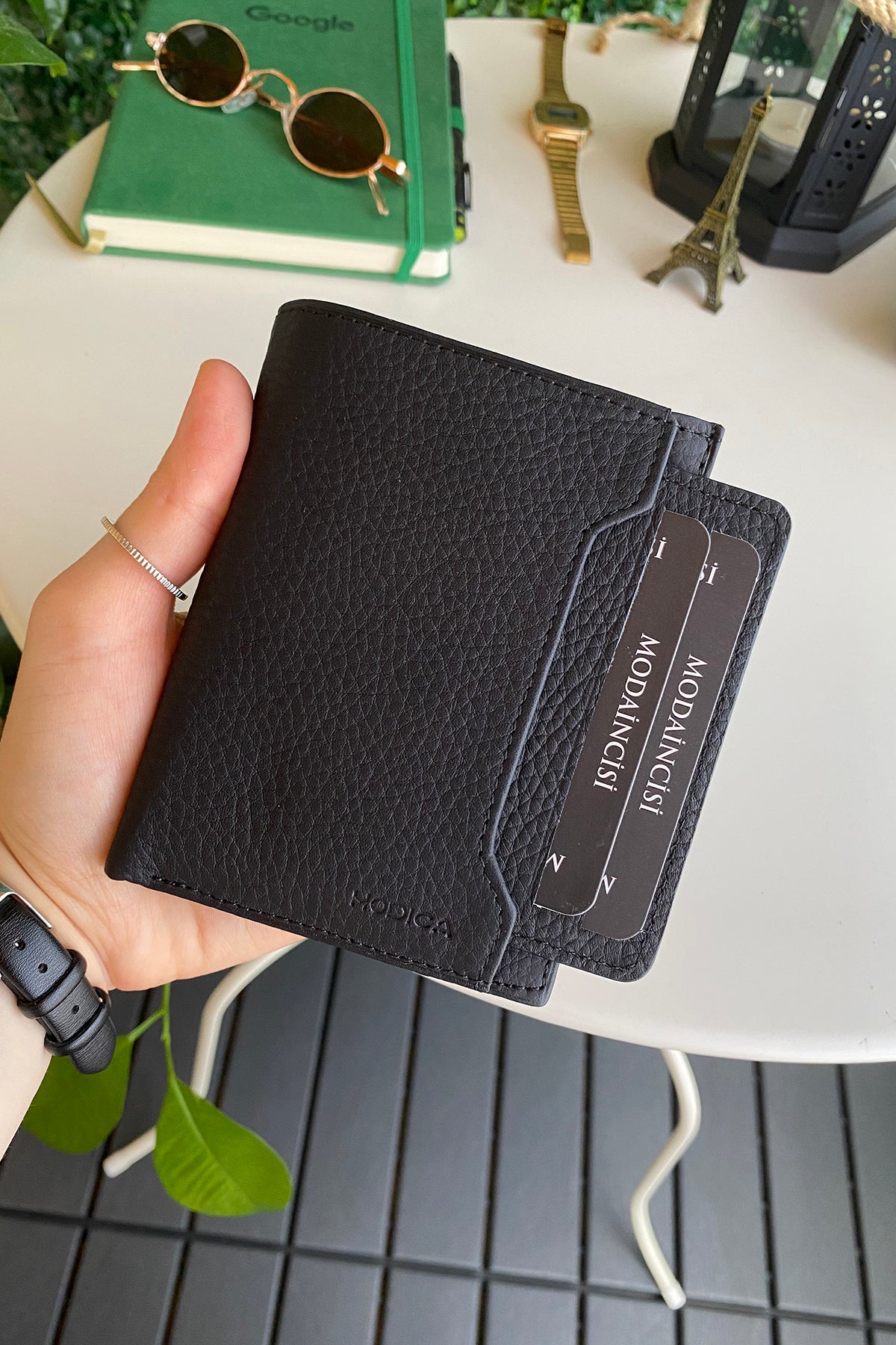 Oregon Genuine Leather Wallet featuring a removable card holder, showcasing its elegant design and multiple compartments.