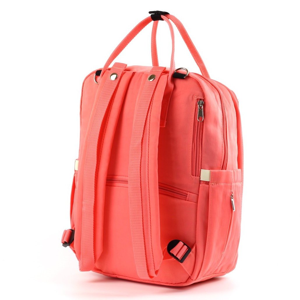 Overnight backpack featuring two main compartments, padded shoulder straps, and multiple pockets in a stylish design.