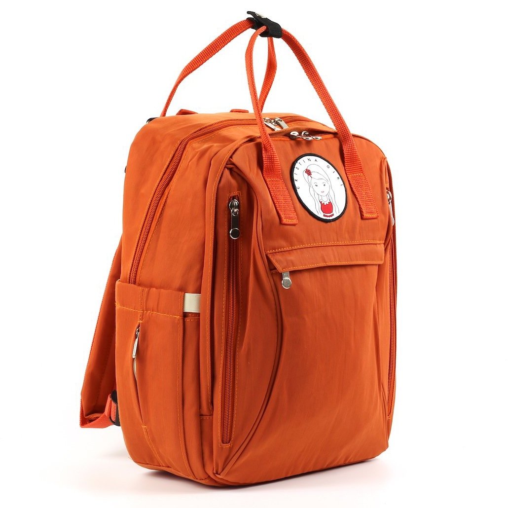 Overnight backpack featuring two main compartments, padded shoulder straps, and multiple pockets in a stylish design.