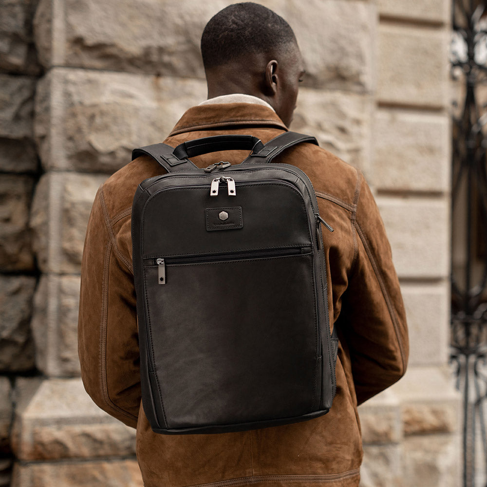 Overnight Business Backpack 45cm in black, featuring multiple compartments for laptop, tablet, and travel documents.
