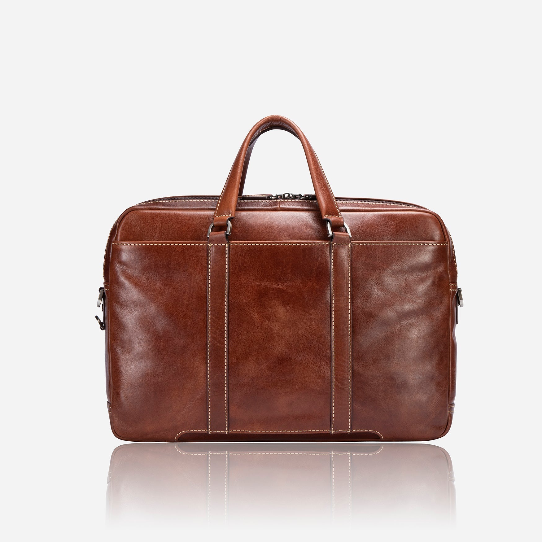 Oxford 17 inch Laptop Briefcase in Tobacco, showcasing its stylish design and spacious compartments for laptops and accessories.