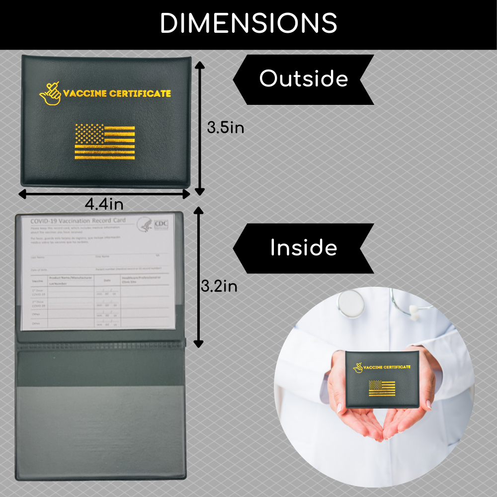 Pack of 5 Card Holders for CDC Vaccination Cards, designed for protection and easy display.