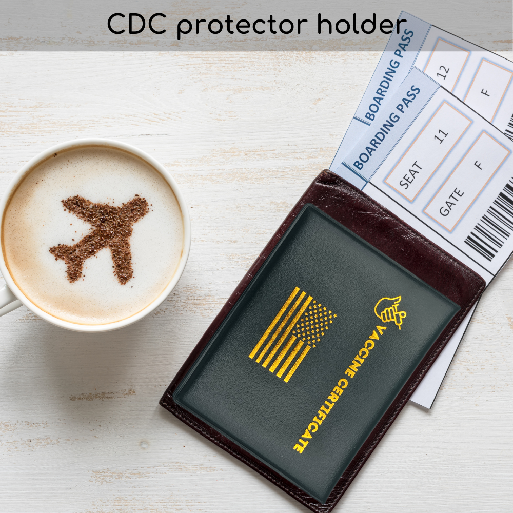 Pack of 5 Card Holders for CDC Vaccination Cards, designed for protection and easy display.