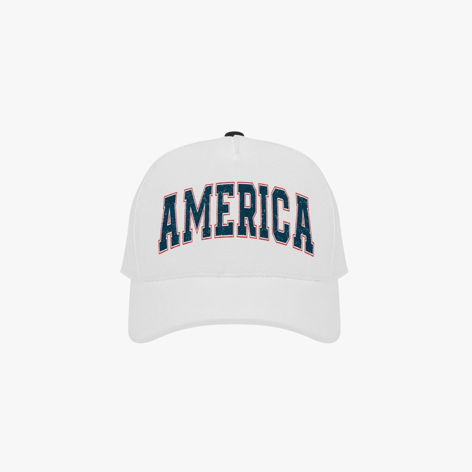 A stylish Popular America Hat made of 100% canvas, featuring a low crown, structured fit, and a flat bill that can be curved.