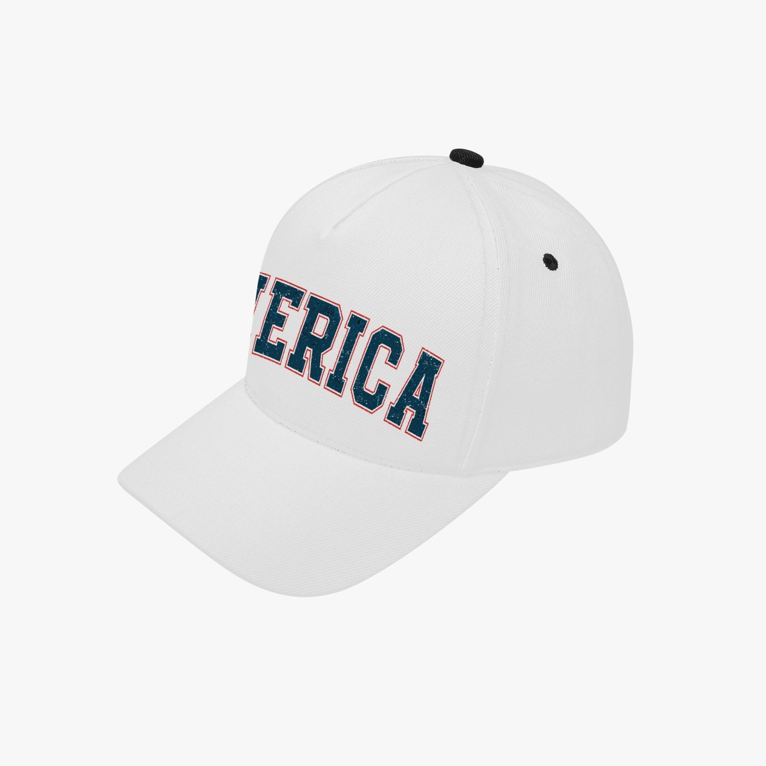 A stylish Popular America Hat made of 100% canvas, featuring a low crown, structured fit, and a flat bill that can be curved.