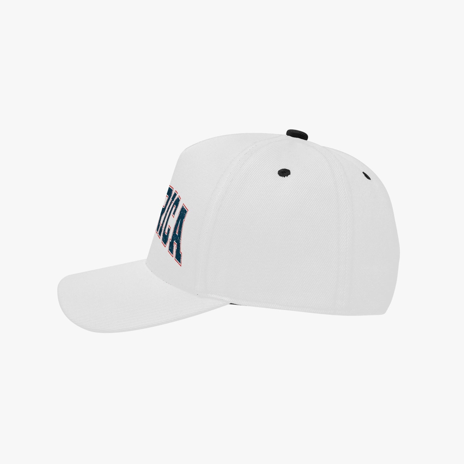 A stylish Popular America Hat made of 100% canvas, featuring a low crown, structured fit, and a flat bill that can be curved.