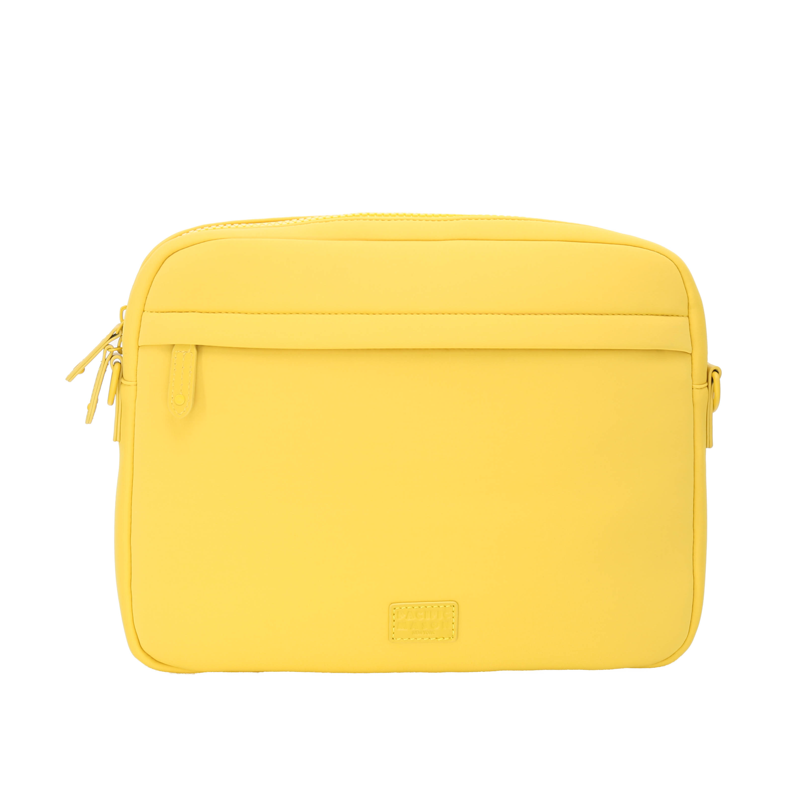 Porta Neoprene ELITE Laptop Organizer in Spicy Mustard with padded sleeve and zippered pockets.