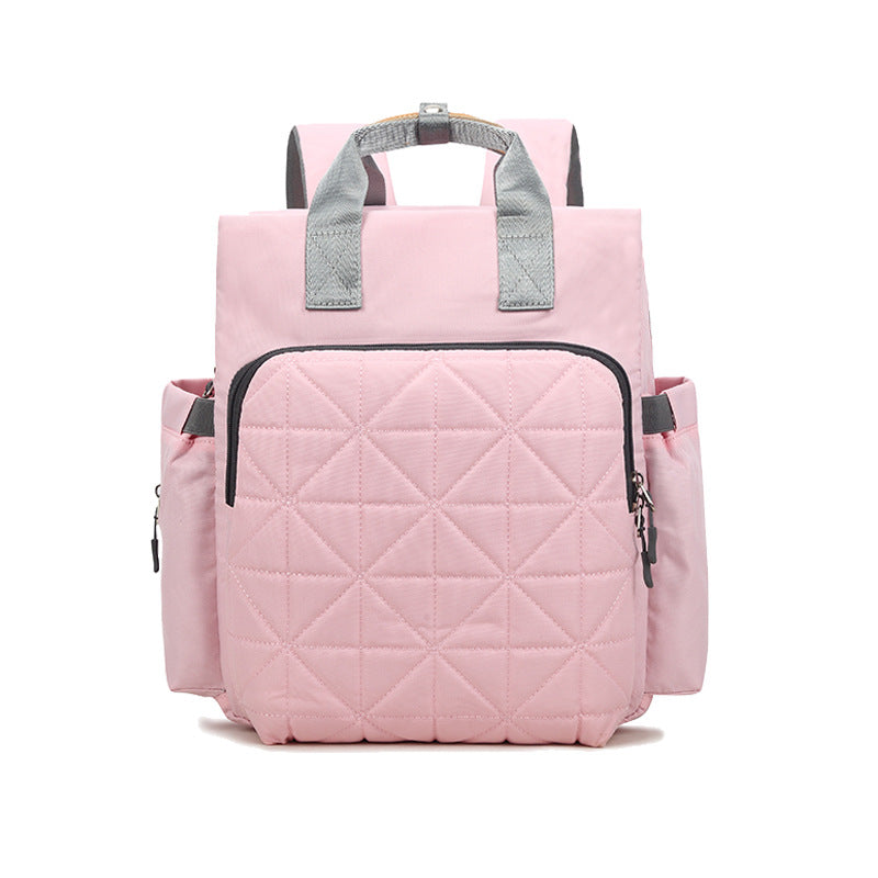 A stylish Portable Shoulder Multifunctional Bag for Mommy, showcasing its spacious design and durable Oxford material, perfect for carrying baby essentials.