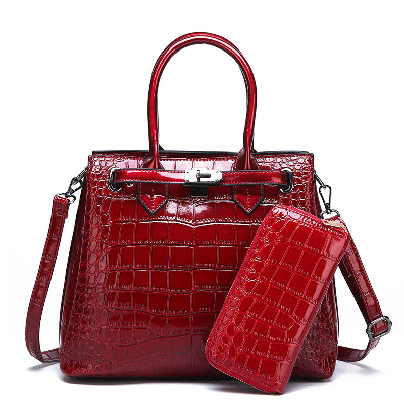 A stylish PU leather one-shoulder messenger bag for women, featuring a zipper closure and spacious compartments in a chic design.