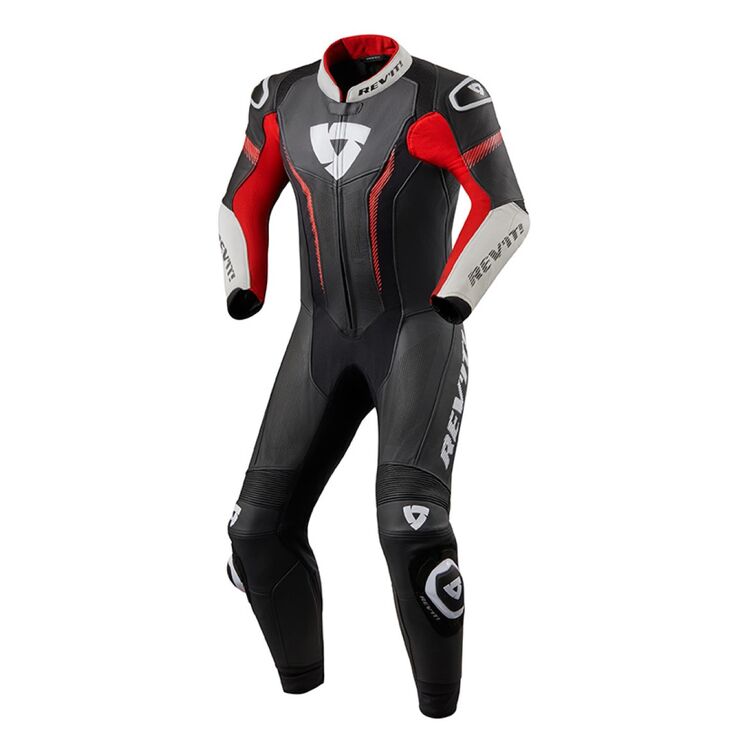 REV'IT! Argon Race Suit made from Monaco cowhide with CE-rated armor and dual comp sliders, designed for optimal protection and comfort on the track.