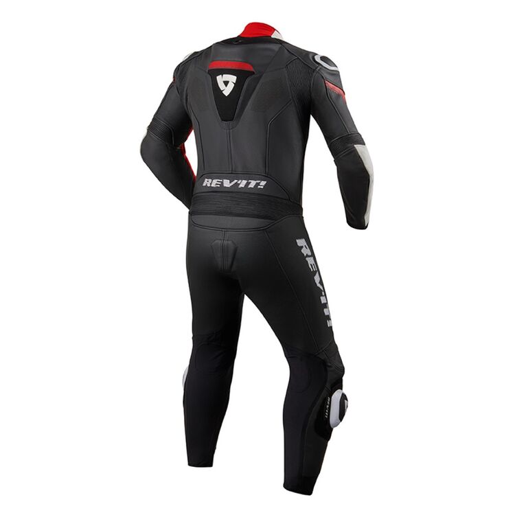 REV'IT! Argon Race Suit made from Monaco cowhide with CE-rated armor and dual comp sliders, designed for optimal protection and comfort on the track.