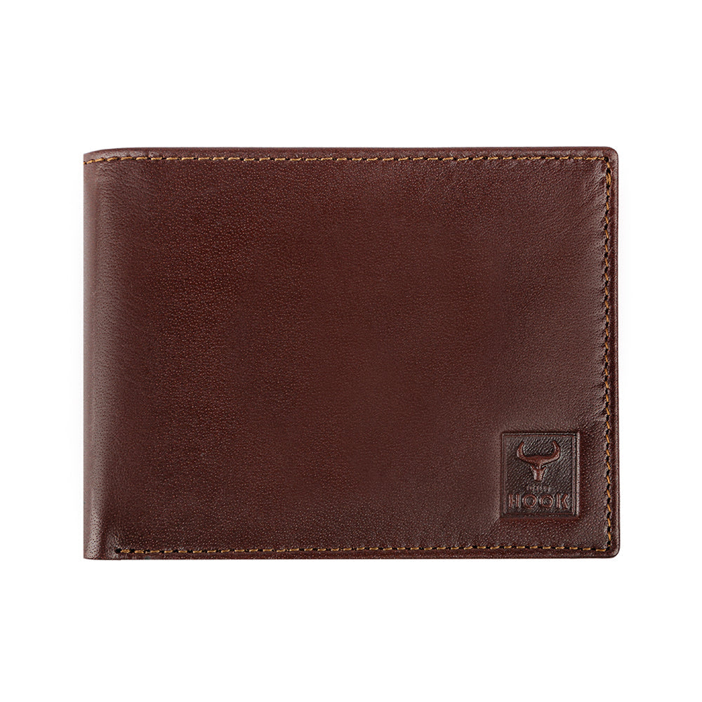 Royal Wallet made from genuine leather, featuring multiple card slots and a zipped coin pocket, elegantly designed for men.