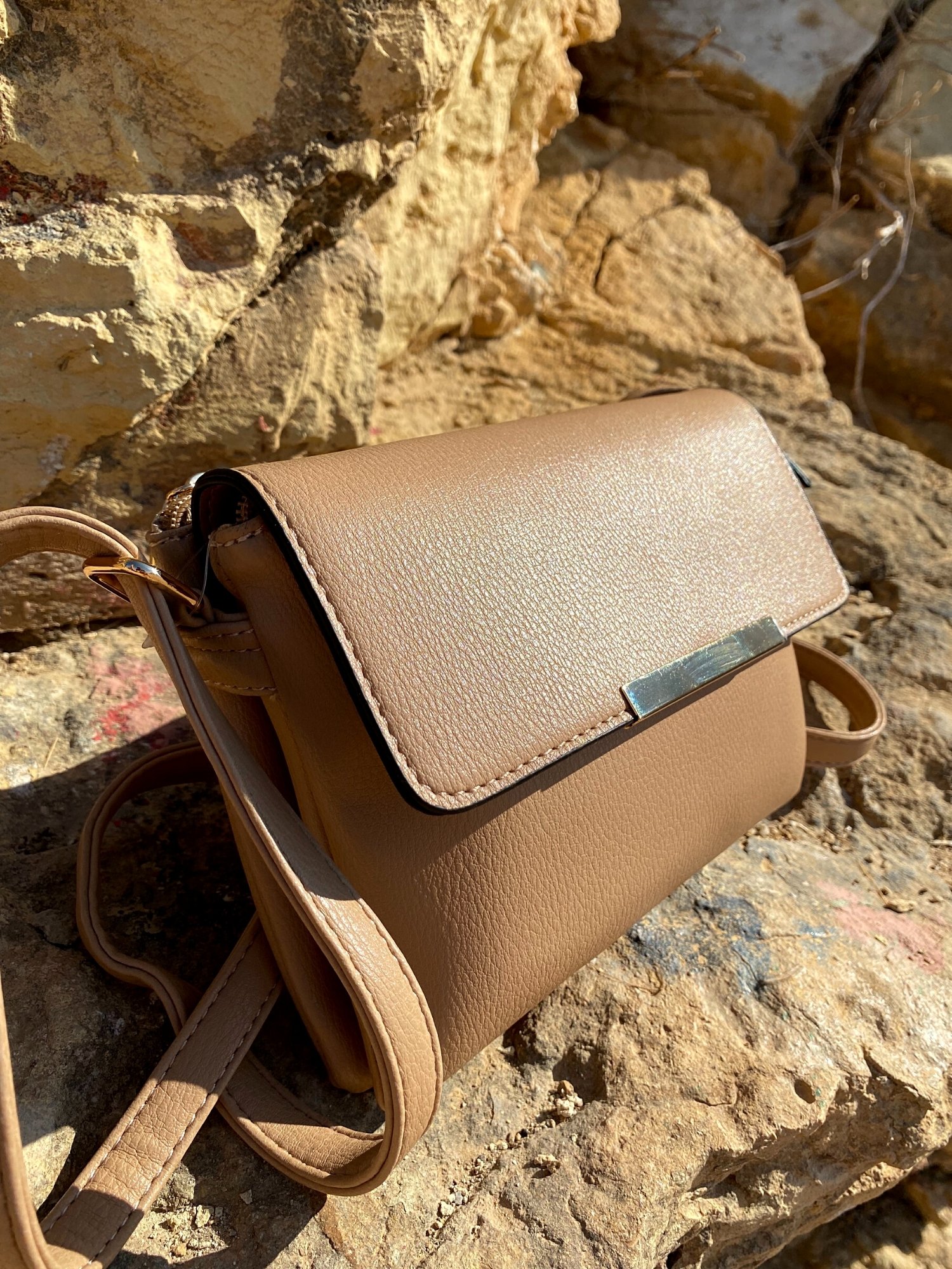 Stylish Shoulder Double Bag in black and beige with adjustable strap and zip pocket, showcasing its elegant design and functionality.