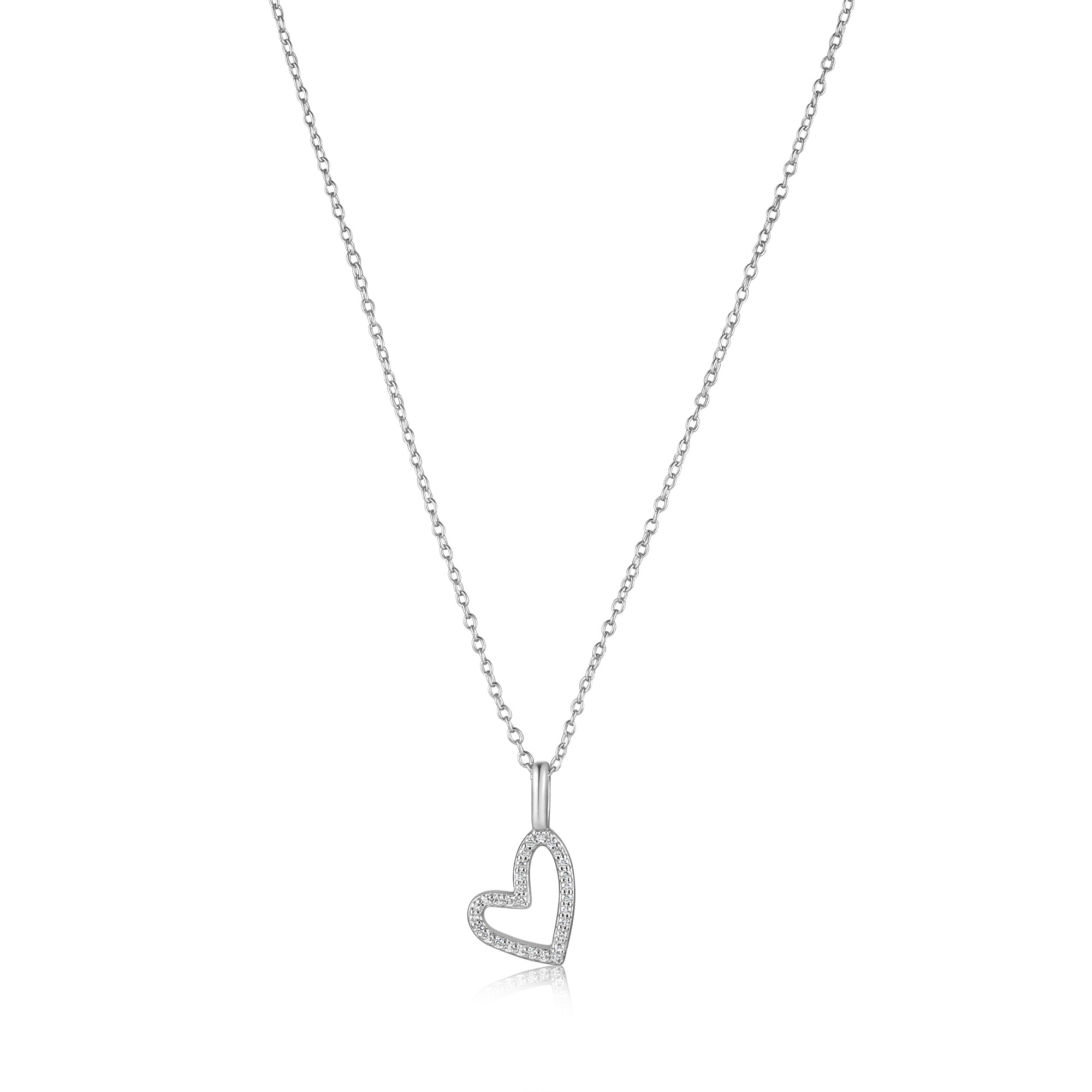 A stunning Silver Eternal Heart Necklace featuring a delicate heart-shaped pendant and an adjustable chain, symbolizing love and self-acceptance.