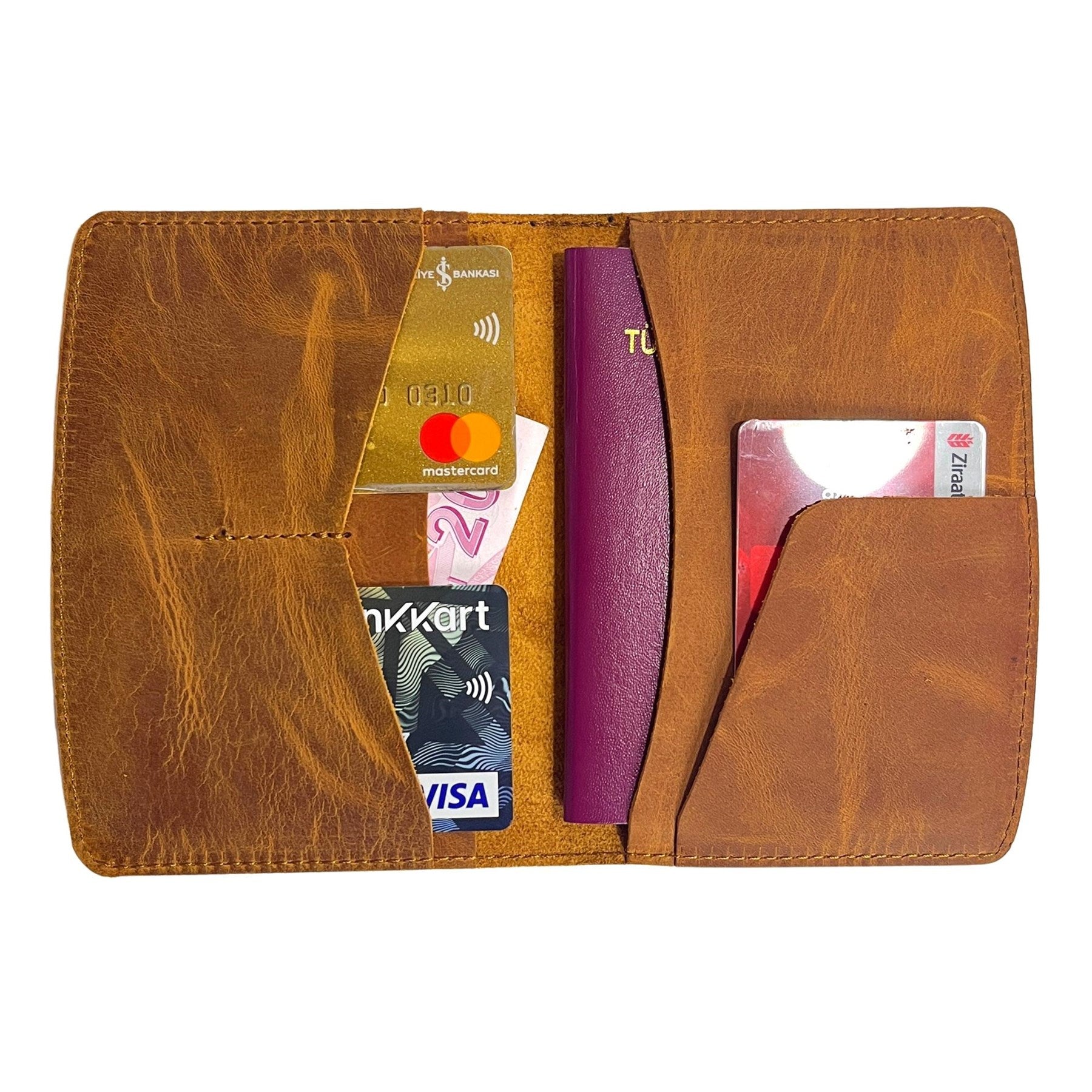 Simenit Genuine Leather Passport Holder in various colors, showcasing its elegant design and functionality.
