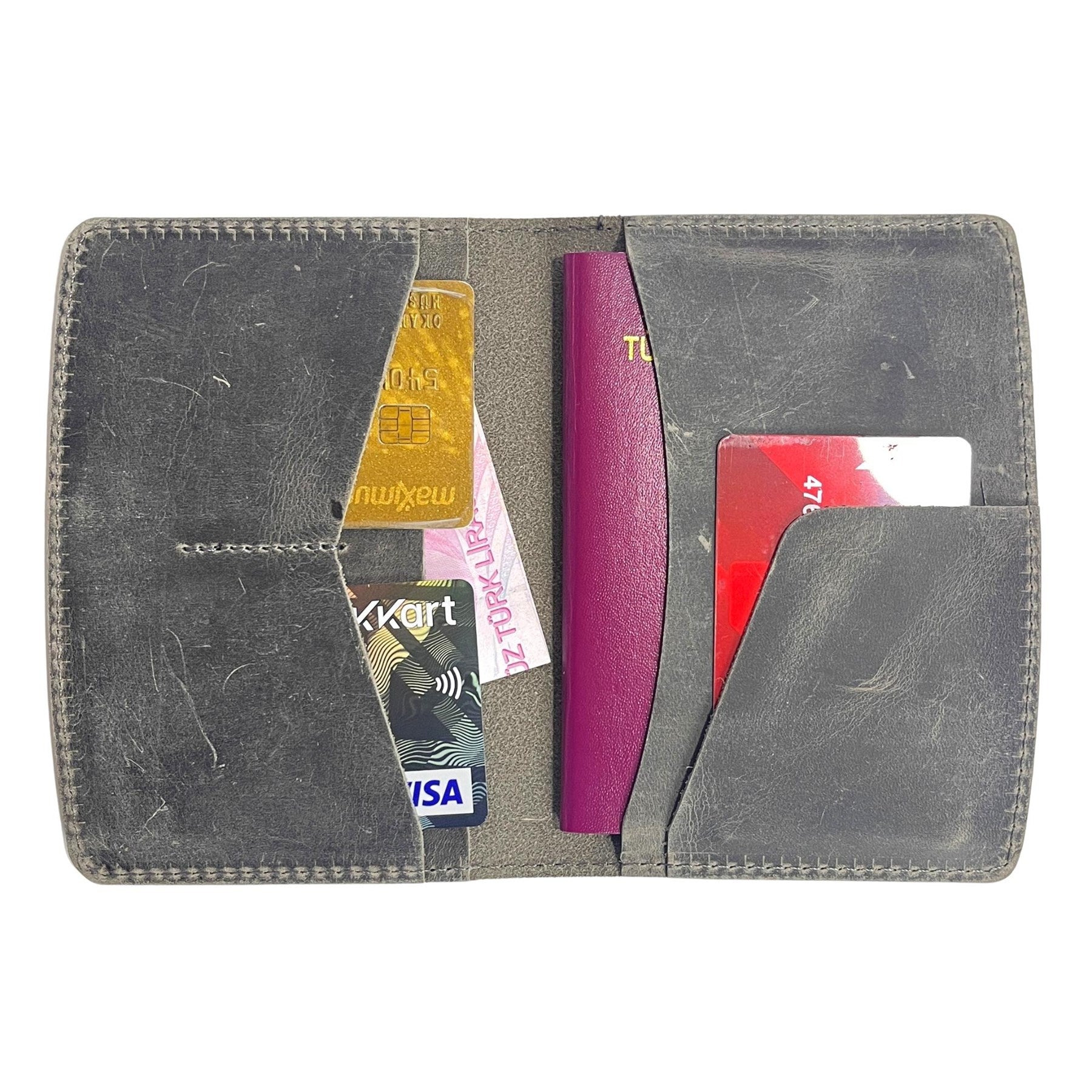 Simenit Genuine Leather Passport Holder in various colors, showcasing its elegant design and functionality.