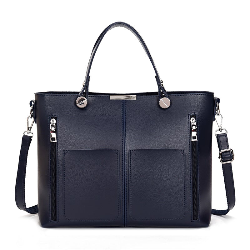 A stylish Simple and Fashionable Crossbody Stitching Messenger Bag made of PU material, featuring a solid color design and compact size.