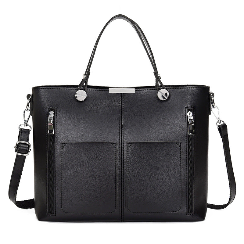 A stylish Simple and Fashionable Crossbody Stitching Messenger Bag made of PU material, featuring a solid color design and compact size.