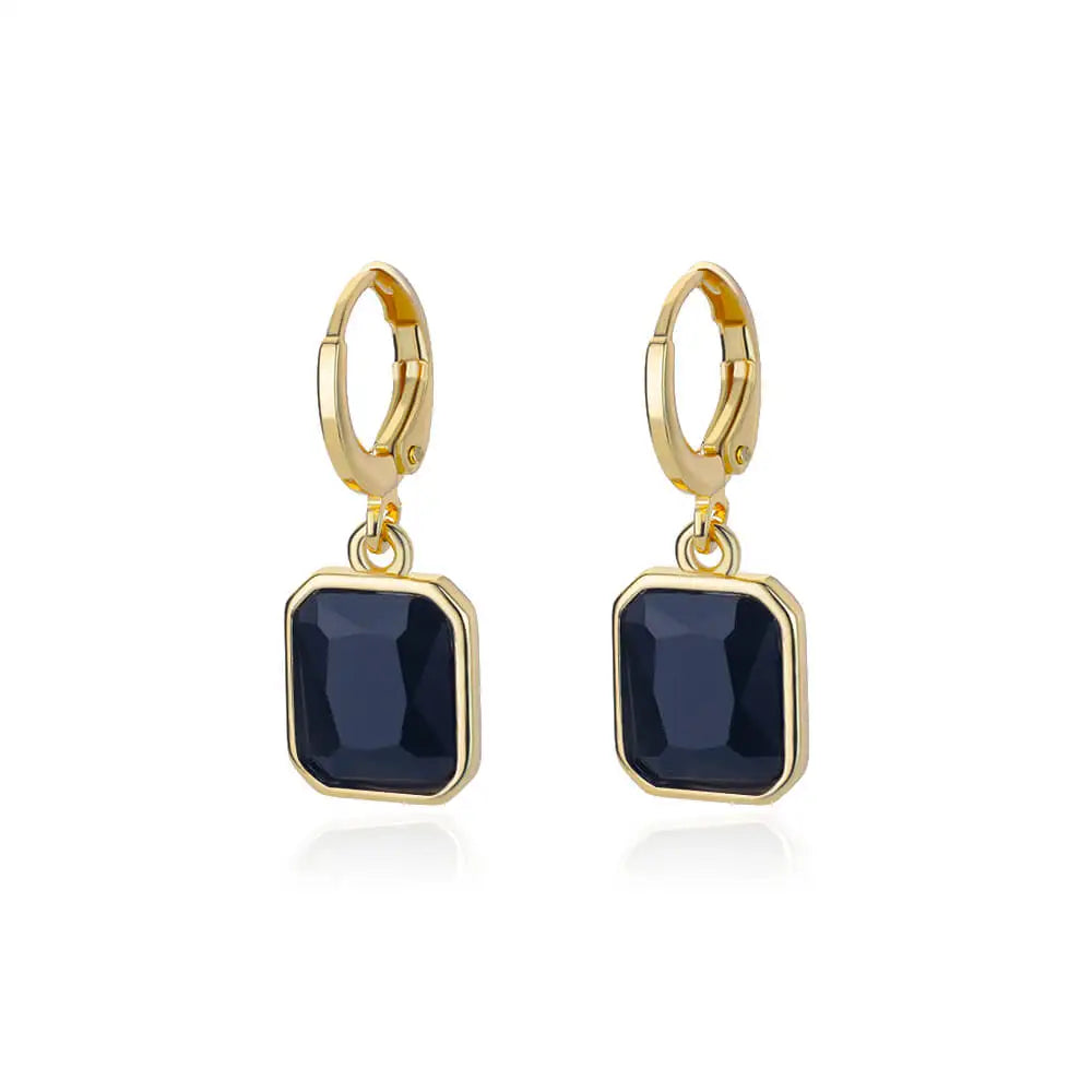 A pair of Simple Elegant Drop Earrings made of stainless steel, featuring a trendy square design, perfect for women.