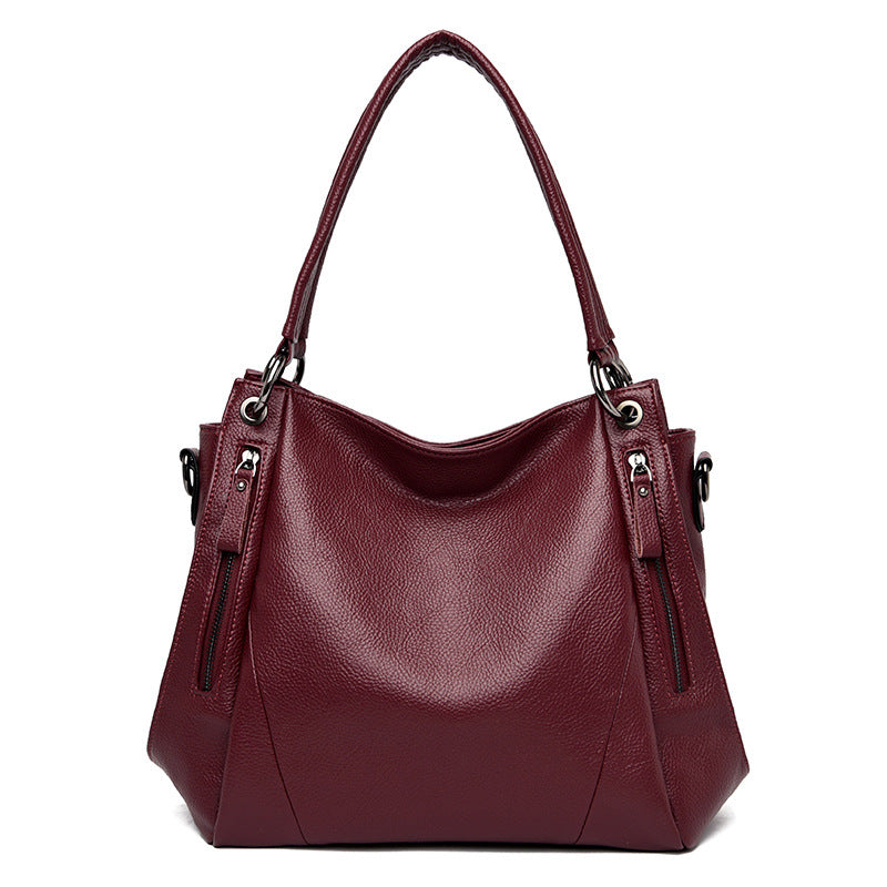 Soft Leather Boston Style Handbag for Women featuring a chic design, spacious interior, and durable PU leather material.