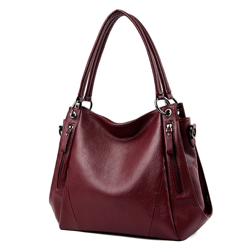 Soft Leather Boston Style Handbag for Women featuring a chic design, spacious interior, and durable PU leather material.