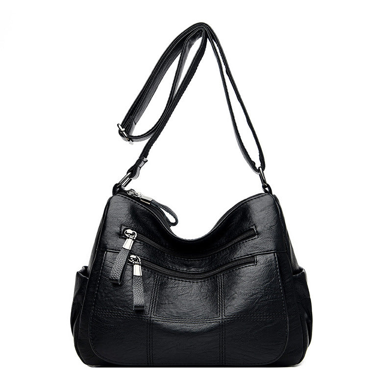 Soft Leather Fashion Lady's One-shoulder Messenger Bag in various colors, showcasing its stylish design and quality materials.