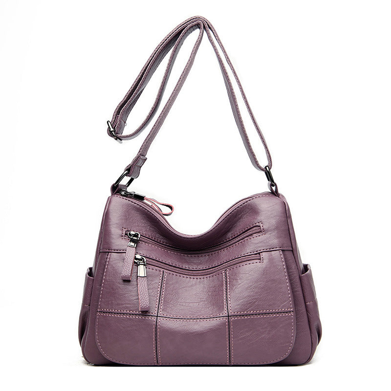 Soft Leather Fashion Lady's One-shoulder Messenger Bag in various colors, showcasing its stylish design and quality materials.