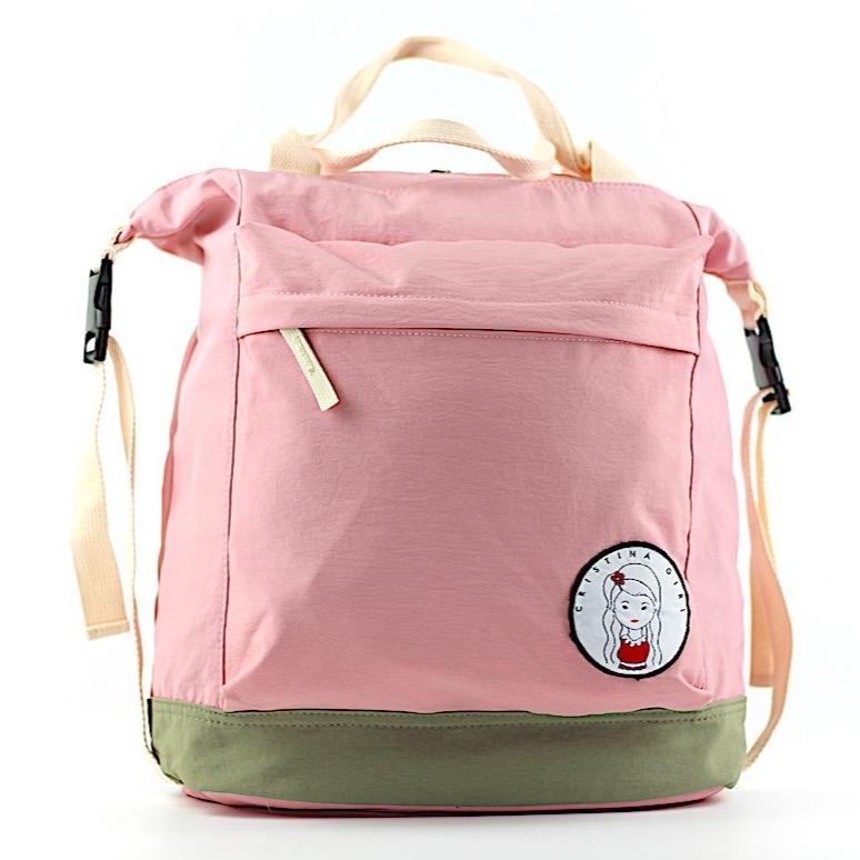 Soft Polyester Bag/Backpack in four colors with adjustable straps and zipped pockets, ideal for work and travel.