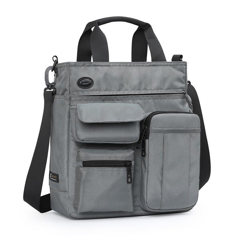 Solid Color High Quality Business Messenger Bag for Men, featuring expandable pockets and water-repellent fabric, ideal for business and travel.