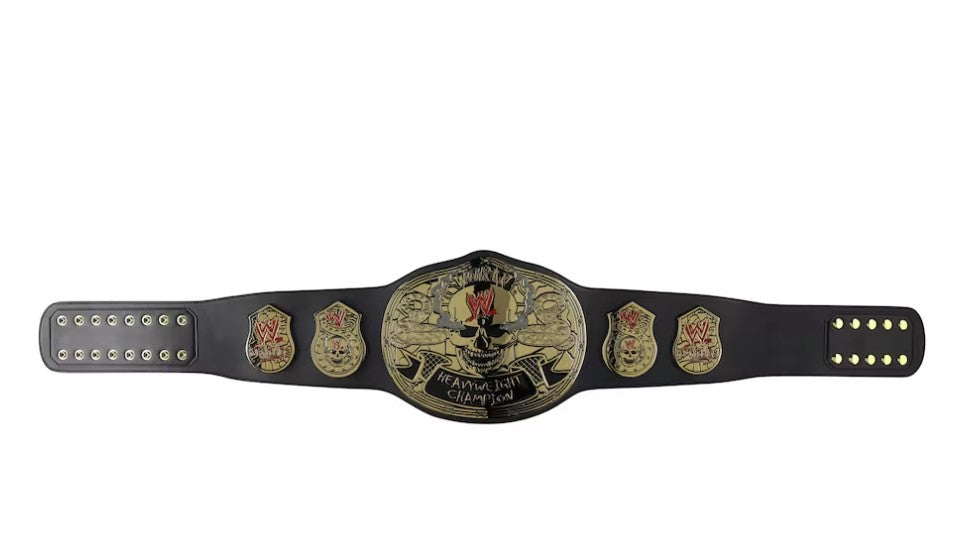 Stone Cold Steve Austin Smoking Skull Championship Replica Title Belt with detailed side and main plates, featuring a durable strap.
