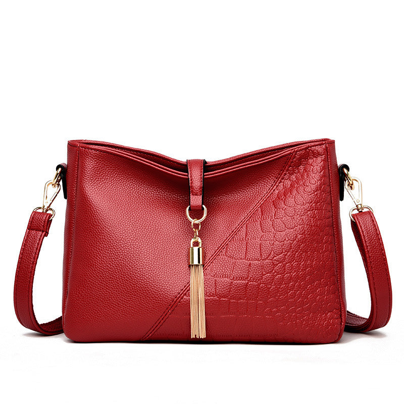 A stylish Street Fashion PU Leather Lady's Messenger Bag in a square vertical shape, showcasing its trendy design and durable PU leather material.