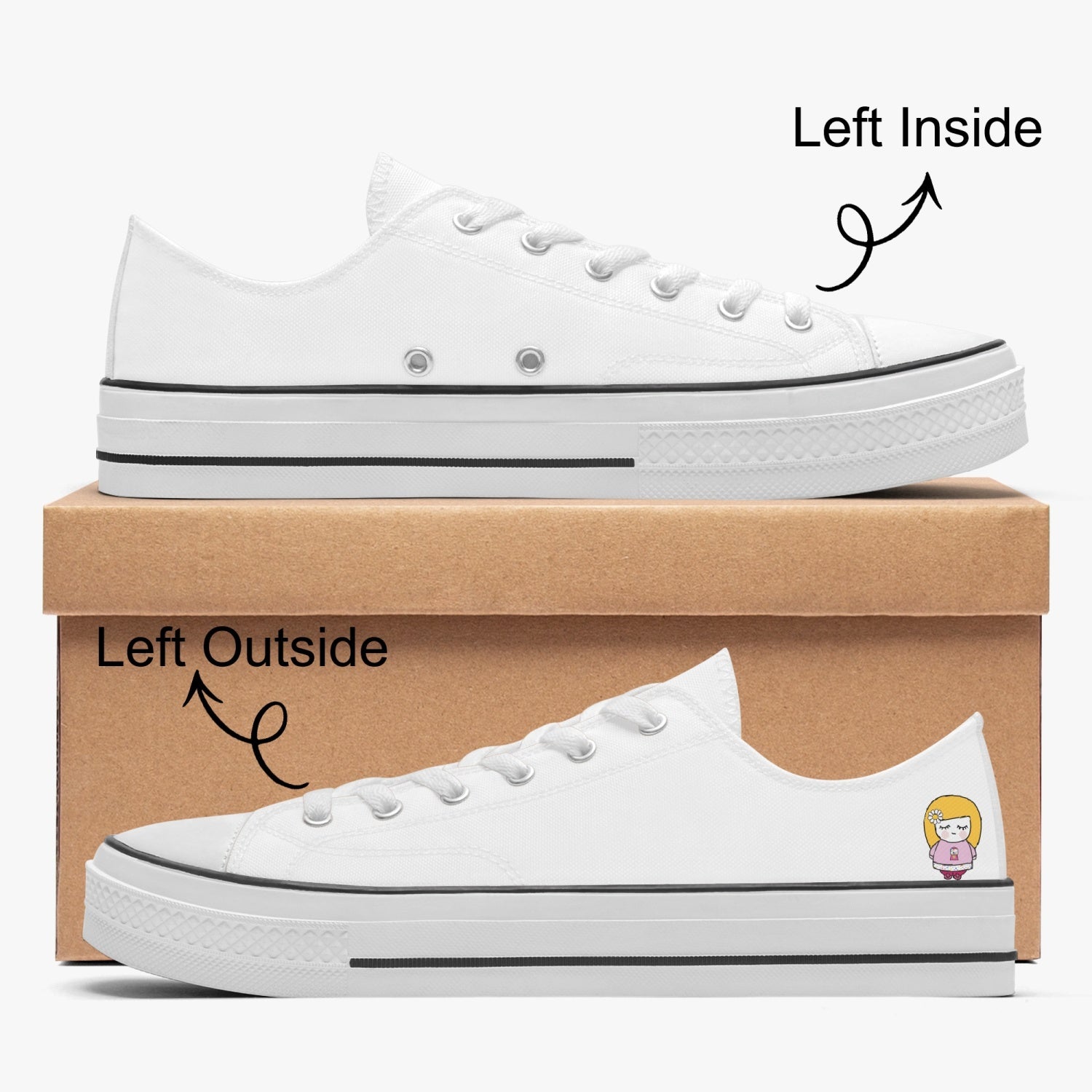 Sue Sue Sweet Low Canvas Shoes featuring a white sole, designed for unisex wear with a classic lace-up closure and durable materials.