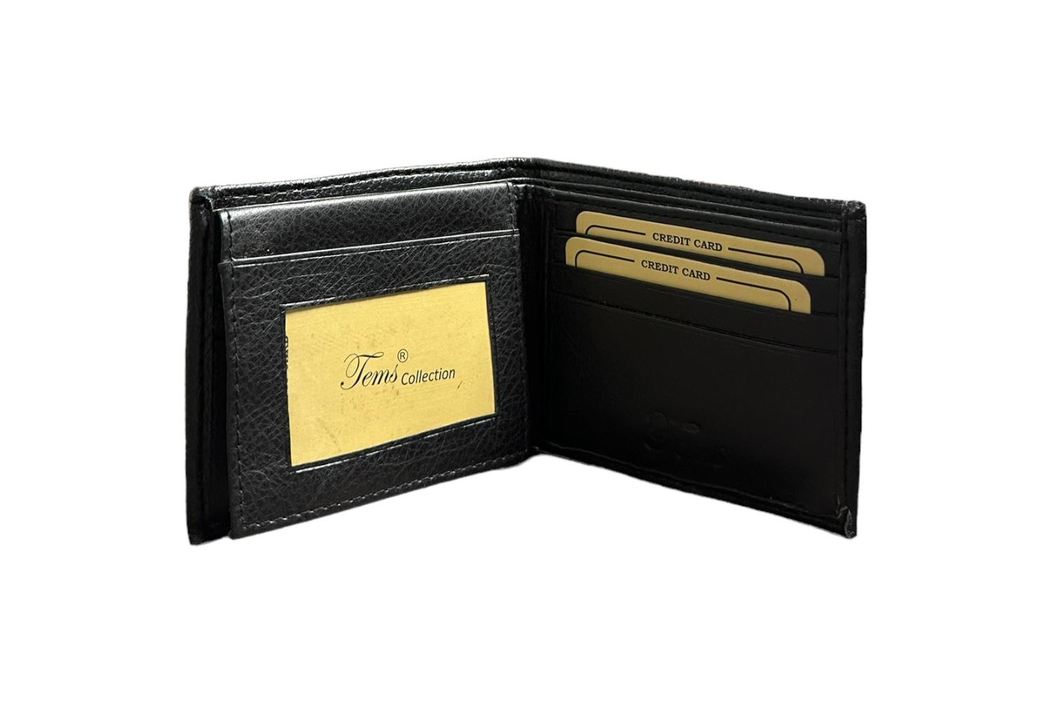 TEMS-ALAMBA men's wallet showcasing premium leather design and multiple card slots.