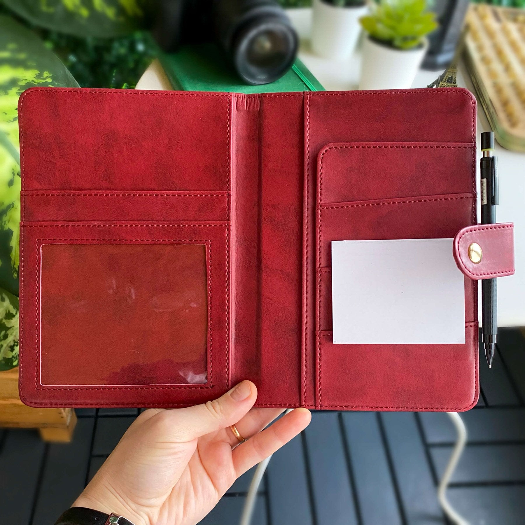 Tesino Vegan Leather Motherpass, a stylish motherhood organizer with multiple compartments, designed for new moms.