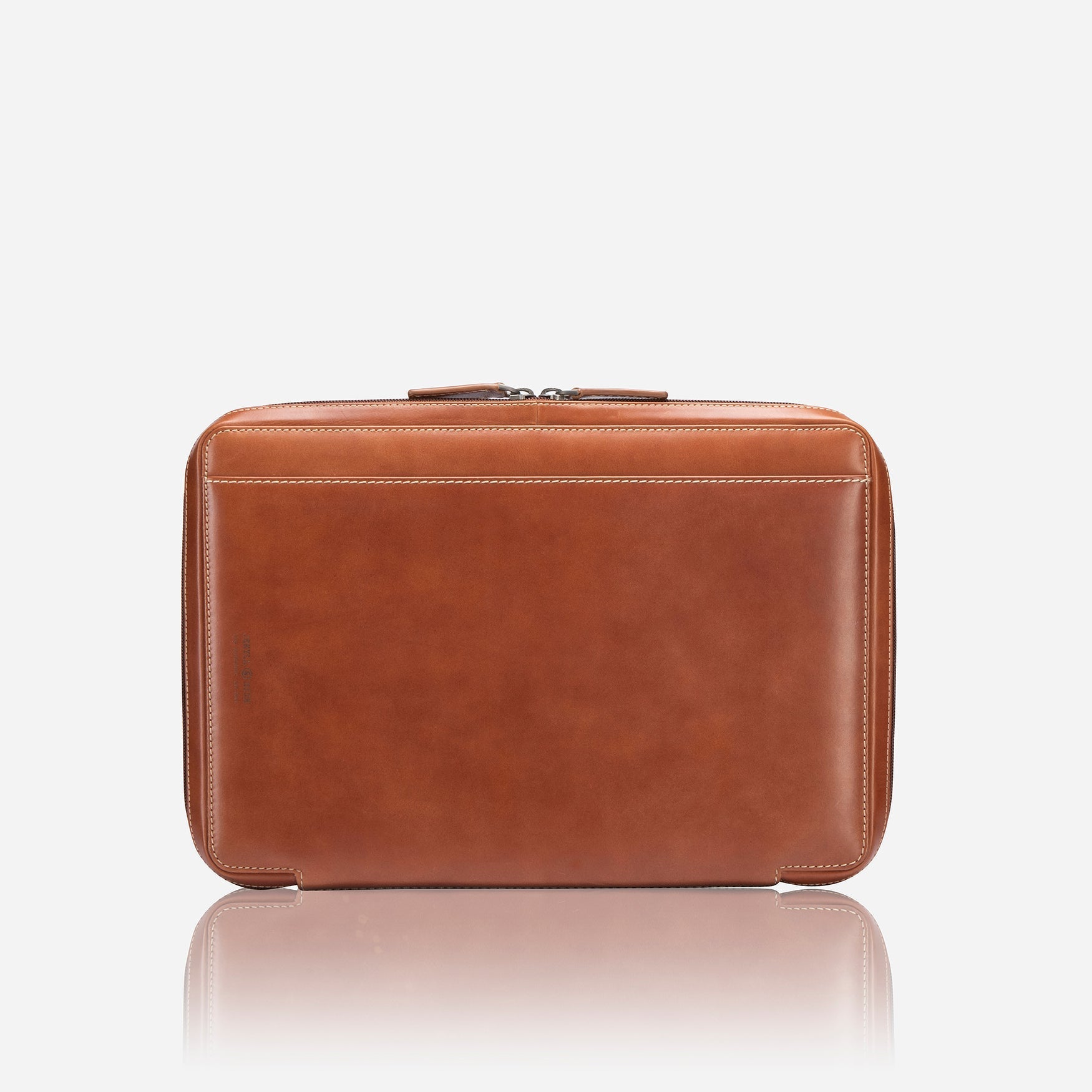 Texas Laptop A4 Folder in Clay color, featuring a zip-around design with multiple slots and pockets for organization.