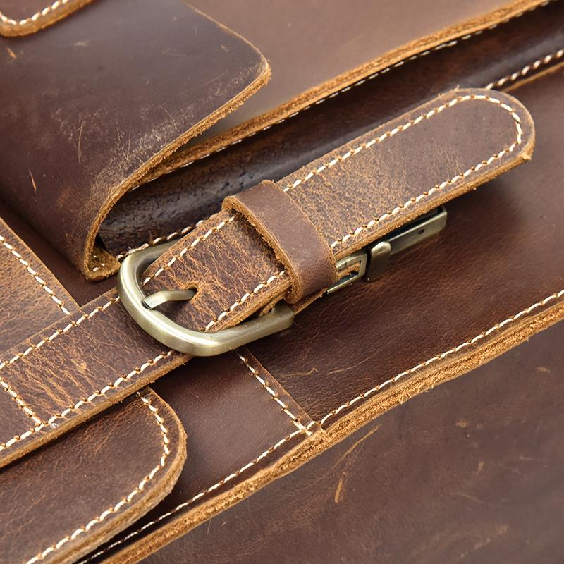 The Vali Backpack made of high-quality crazy horse leather, featuring a sleek design with adjustable straps and multiple compartments.