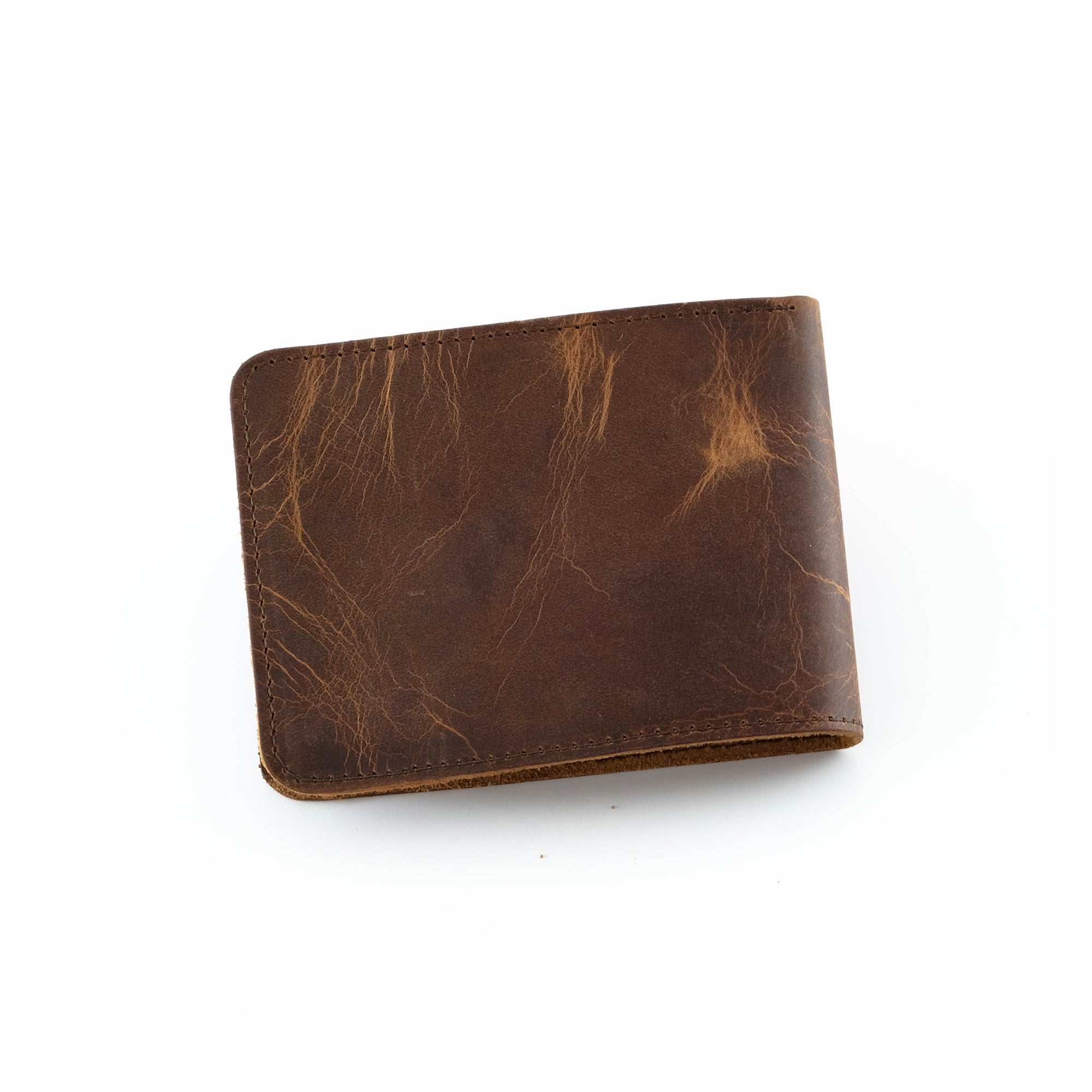 Tulipa Genuine Leather Natural Wallet in four colors: Brown, Red, Blue, and Green, showcasing its sleek design and card slots.