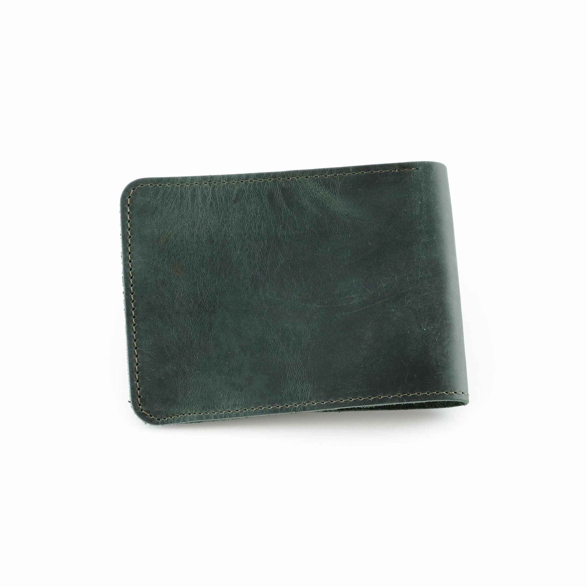 Tulipa Genuine Leather Natural Wallet in four colors: Brown, Red, Blue, and Green, showcasing its sleek design and card slots.