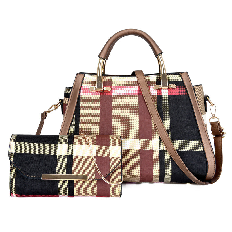 Two-piece single shoulder messenger bag for women, featuring a stylish design in durable PU fabric with a zipper closure.